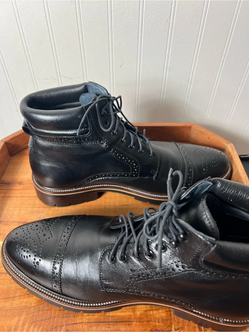 Johnston & Murphy Redding Cap Toe Boots Black size 10.5 M